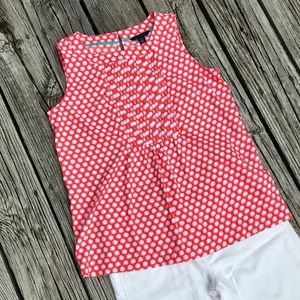 2/$10 Ladies M TOMMY HILFIGER Pintuck Tunic Tank Top Shirt Abstract Print Blouse